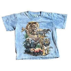 2015 The Mountain Africa Animal 3d Graphic Tami Alba Kids Blue dye shirt Size S